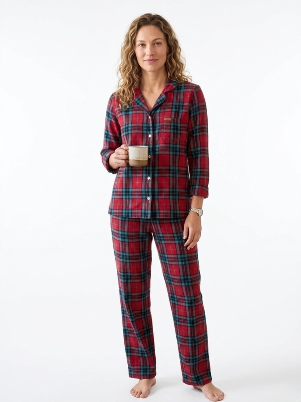 L.L. Bean Women's Red Scotch Plaid Flannel Pajama Set S